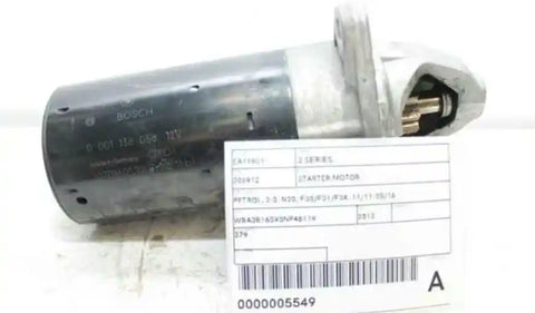 BMW, 3 Series Starter Motor Petrol 2.0 N20 F30/F31/F34 11/11 05/16