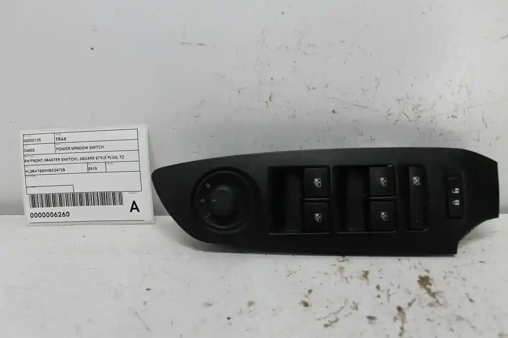 Holden, Trax Power Window Switch Rh Front (Master Switch) Square Style Plug Tj Series 09/16 12/20