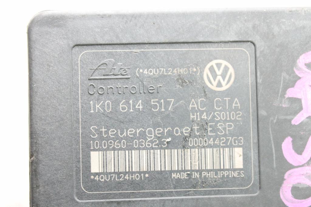 Volkswagen, Golf Abs Pump/Modulator Gen 5, On Motor P/N 1K0614517Ac, 06/04-02/09 J99878