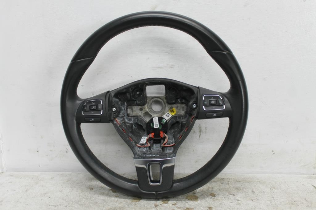 Volkswagen, Tiguan Steering Wheel Leather 5N, Black, 05/08 08/16