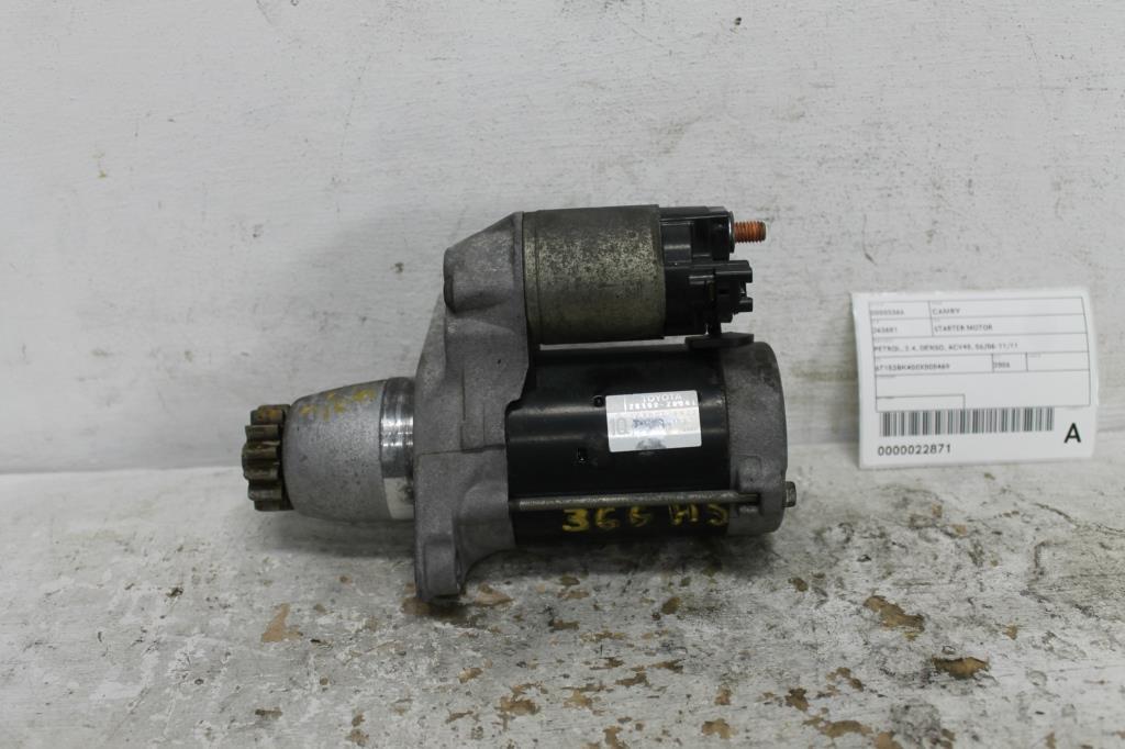 Toyota, Camry Starter Motor Petrol 2.4, Denso, Acv40, 06/06 11/11