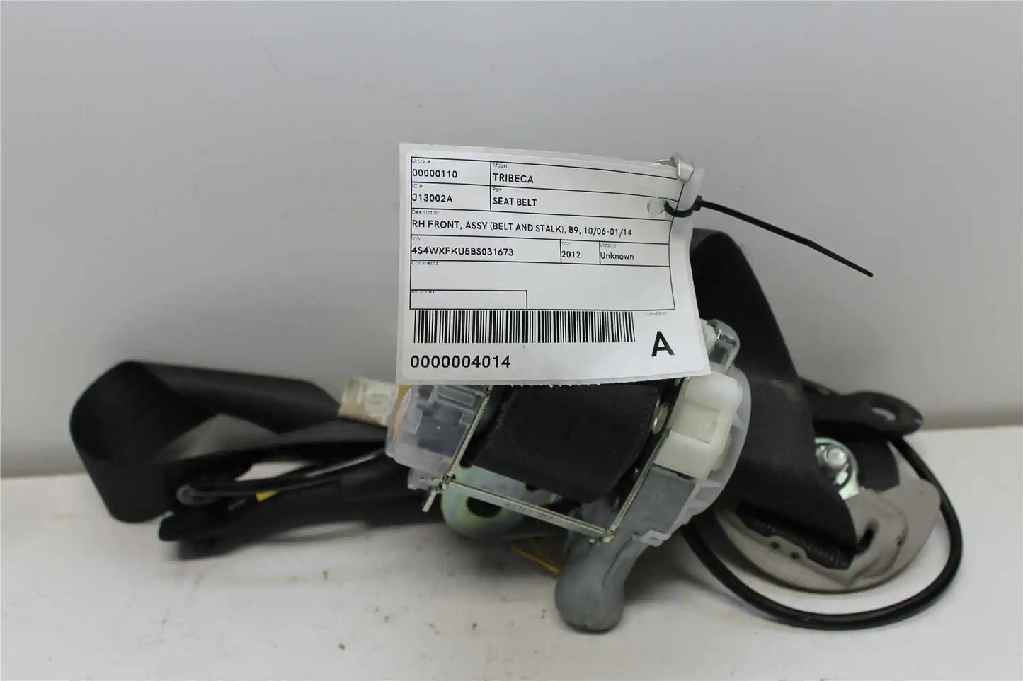 Subaru, Tribeca Seat Belt Rh Front Assy (Belt And Stalk) B9 10/06 01/14