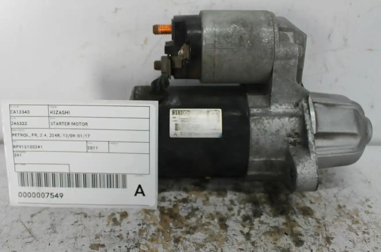 Suzuki, Kizashi Starter Motor Petrol Fr 2.4 J24B 12/09 01/17
