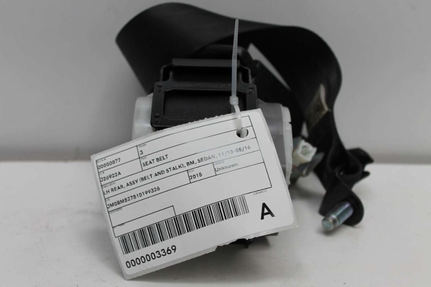 Mazda, 3 Seat Belt Lh Rear Assy (Belt And Stalk) Bm Sedan 11/13 05/16