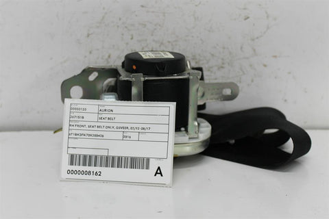 Toyota, Aurion Seat Belt Rh Front Seat Belt Only Gsv50R 02/12 08/17