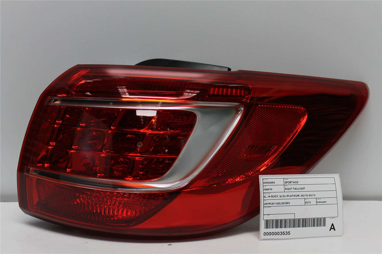 Kia, Sportage Right Taillight Sl In Body Si/Sli/Platinum 05/10 04/14