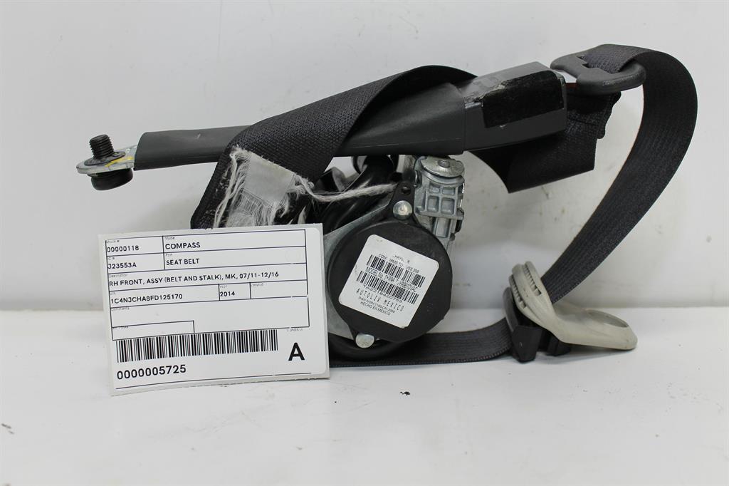 Jeep, Compass Seat Belt Rh Front Assy (Belt And Stalk) Mk 07/11 12/16