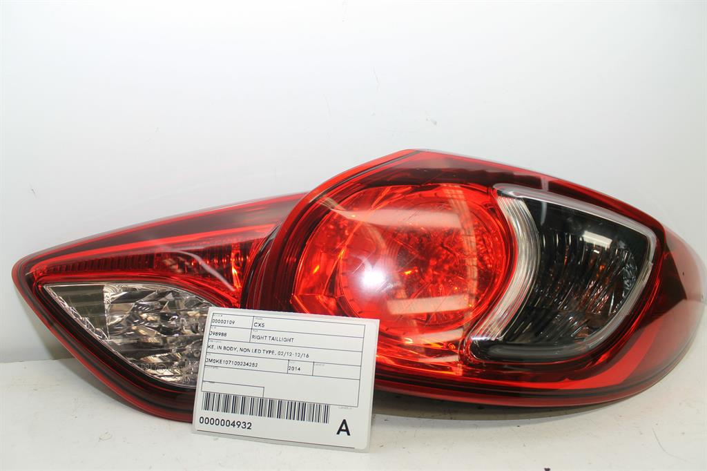 MAZDA, CX5 Right Taillight Ke In Body Non Led Type 02/12 12/16