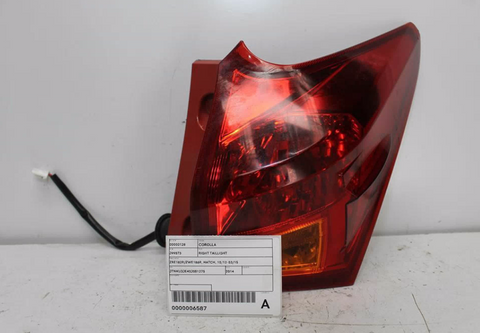Toyota, Corolla Right Taillight Zre182R/Zwe186R Hatch 10/12 03/15