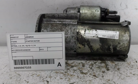 Volkswagen, Amarok Starter Motor Petrol 2.0 2H 10/10 11/14