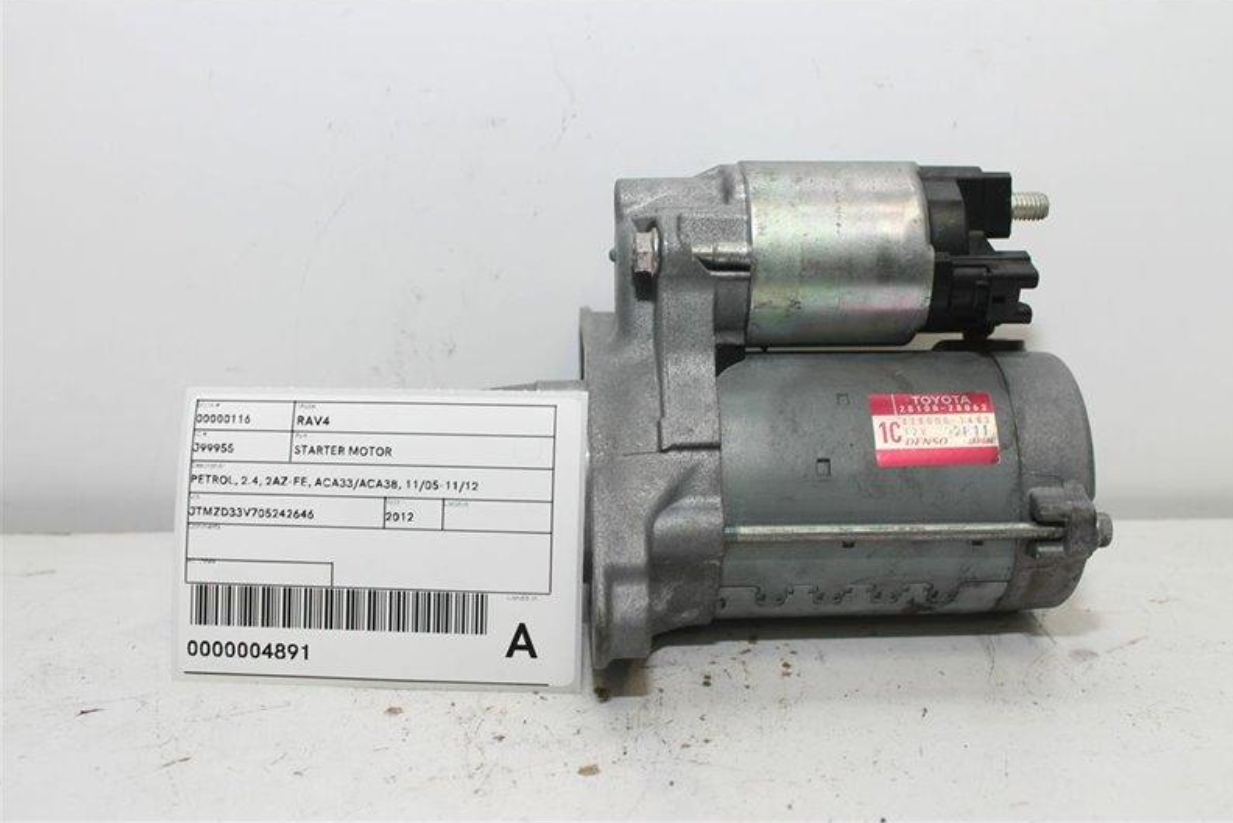 Toyota, Rav4 Starter Motor Petrol 2.4 2Az Fe Aca33/Aca38 11/05 11/12