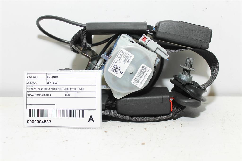 Holden, Equinox Seat Belt Rh Rear Assy (Belt And Stalk) Eq 09/17 12/20