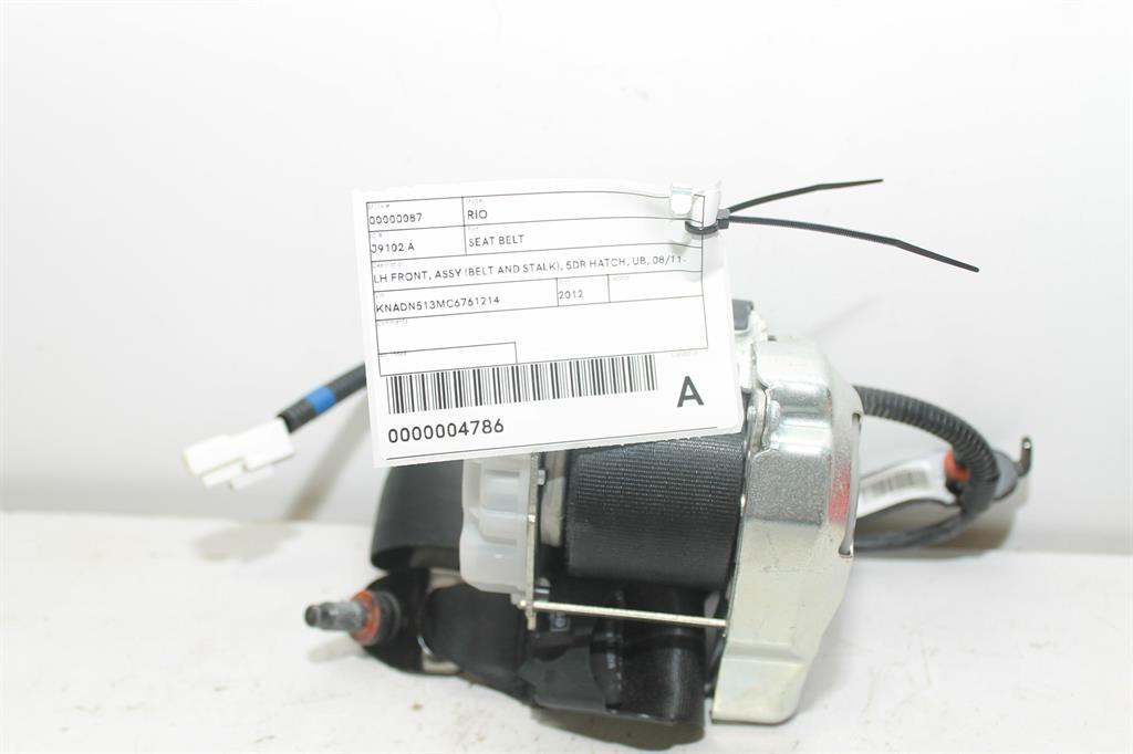 Kia, Rio Seat Belt Lh Front Assy (Belt And Stalk) 5Dr Hatch Ub 08/11 11/16
