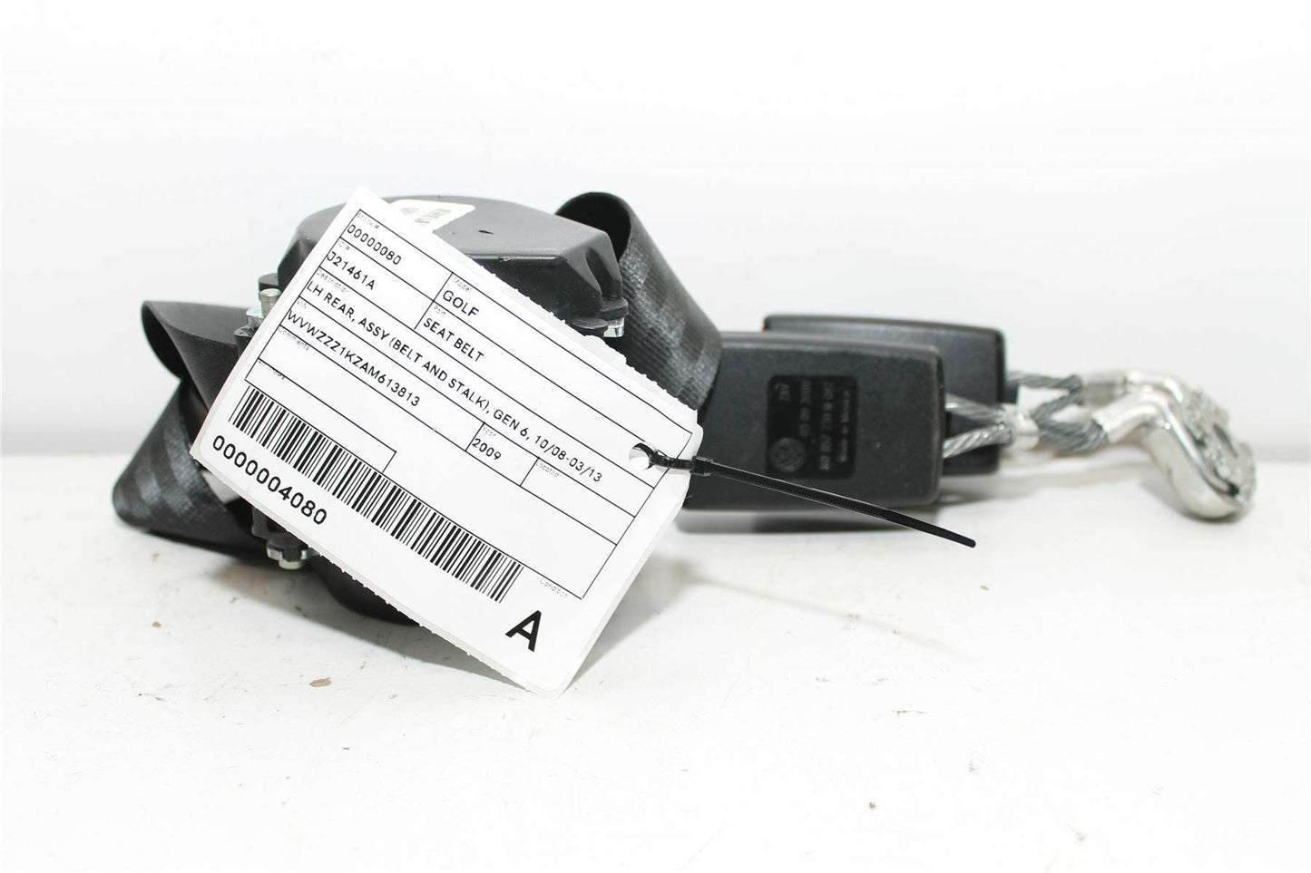 Volkswagen, Golf Seat Belt Lh Rear Assy (Belt And Stalk) Gen 6 10/08 03/13