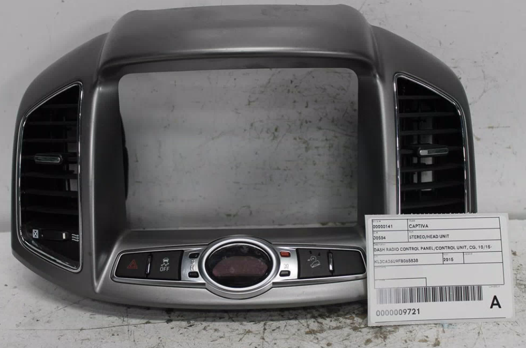 Holden, Captiva Stereo/Head Unit Dash Radio Control Panel/Control Unit Cg 10/15 06/18