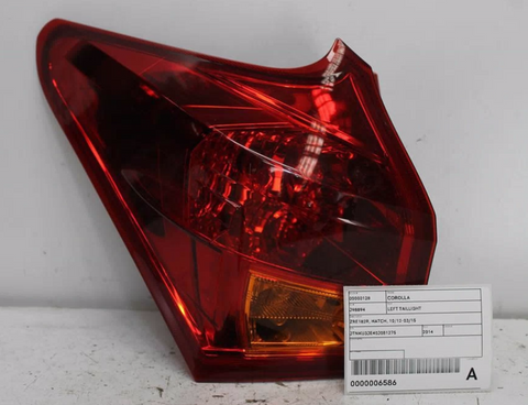 Toyota, Corolla Left Taillight Zre182R Hatch 10/12 03/15