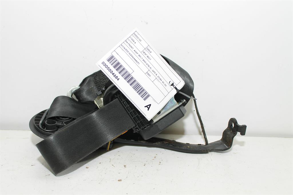 Volkswagen, Golf Seat Belt Rh Front Assy (Belt And Stalk) Gen 6 10/08 03/13