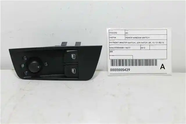 Audi, A1 Power Window Switch Rh Front (Master Switch) 3Dr Hatch 8X 12/10 05/13