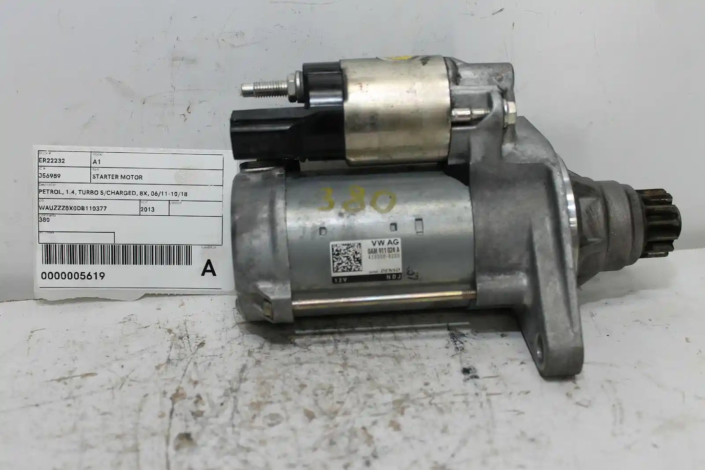 Audi, A1 Starter Motor Petrol 1.4 Turbo S/Charged 8X 06/11 10/18