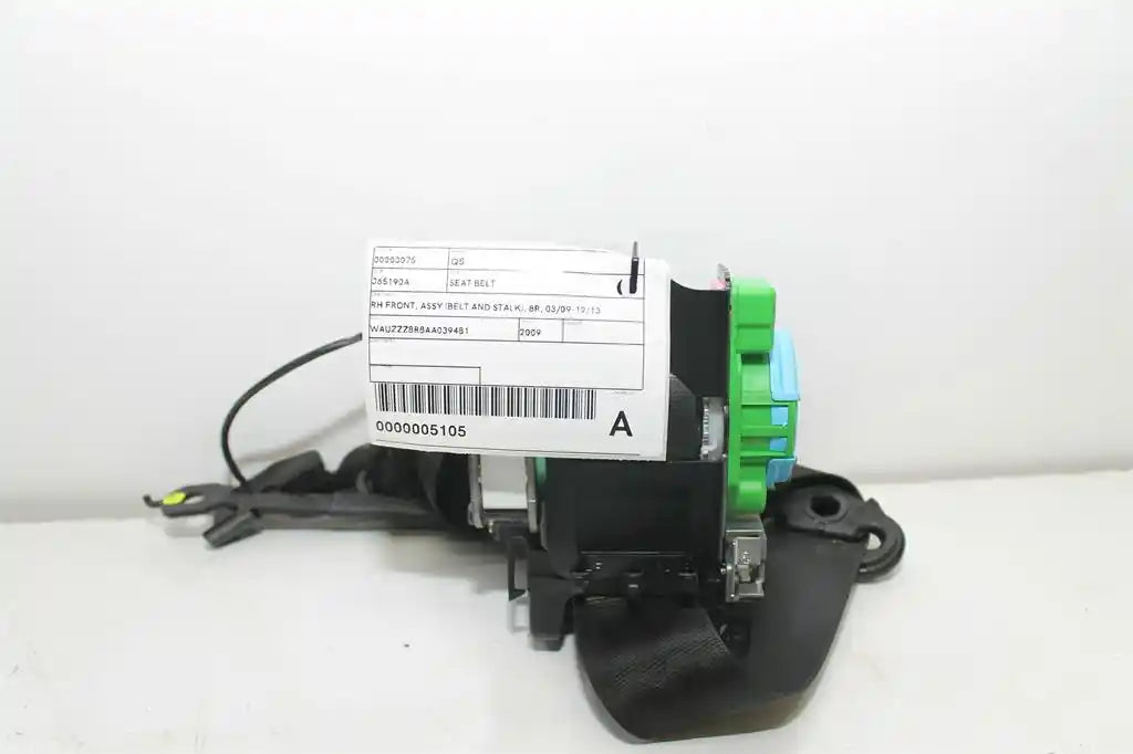 Audi, Q5 Seat Belt Rh Front Assy (Belt And Stalk) 8R 03/09 12/13