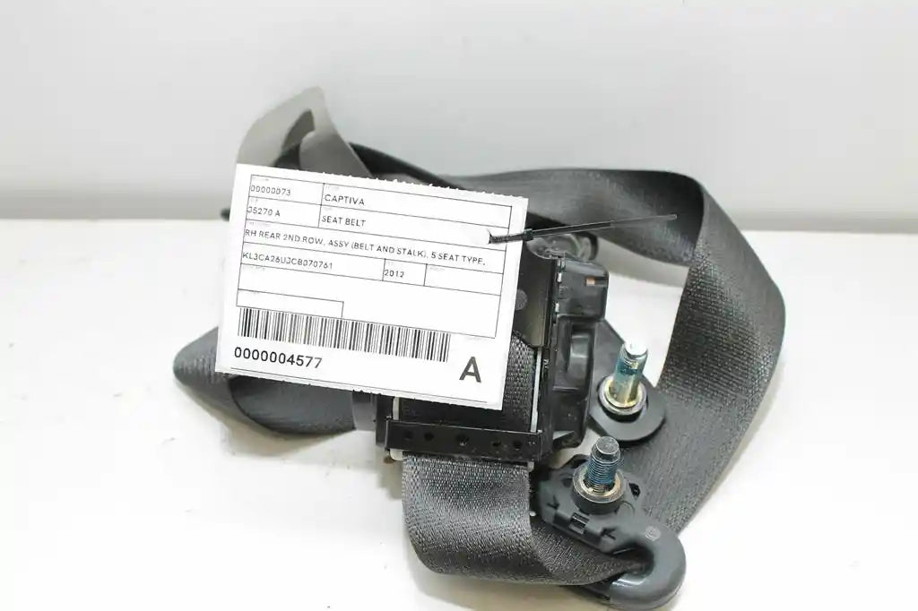 Holden, Captiva Seat Belt Rh Rear 2Nd Row Assy (Belt And Stalk) 5 Seat Type Cg 01/11 06/18