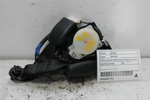 Hyundai, Accent Seat Belt Lh Rear Assy (Belt And Stalk) Rb Hatch 07/11 12/19