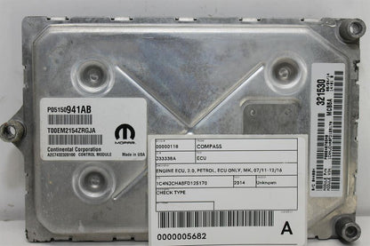 Jeep, Compass Ecu 2.0 Petrol Ecu Only Mk 07/11 12/16