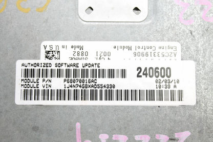 Jeep, Patriot Ecu Ecu, 2.4, Petrol, Auto T/M, Ecu Only, Mk, 08/07-04/11 J0059A