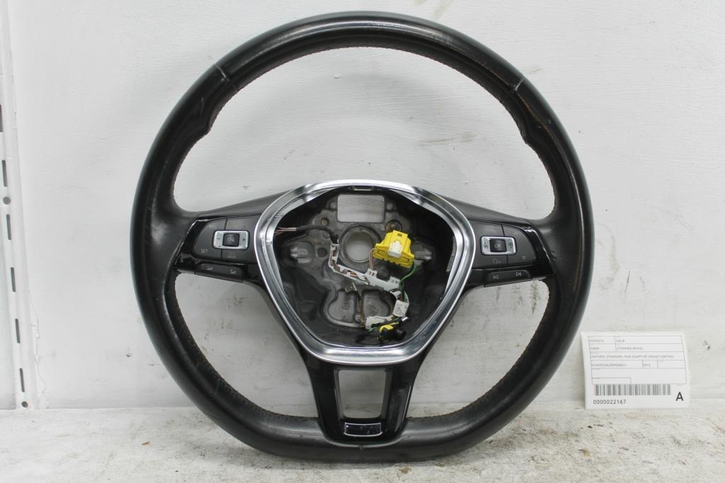 Volkswagen, Golf Steering Wheel Leather Standard, Non Adaptive Cruise Control Type, Gen 7, 12/12 01/17