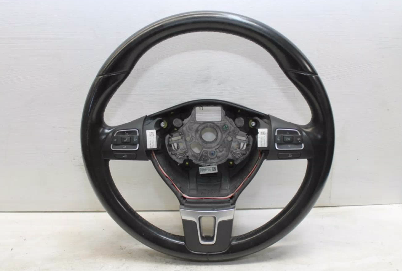 Volkswagen, Golf Steering Wheel Leather Standard Non Paddle Shift Type Gen 6 10/08 01/16