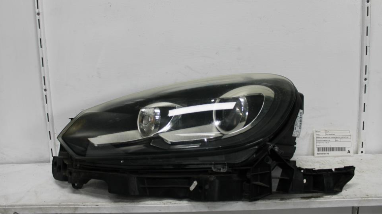 Volkswagen, Golf Left Headlamp Gen 6 Gti Xenon Type Chrome/Black Non Daytime Running Lamp 10/08 03/13