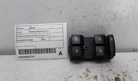Holden, Cruze Power Window Switch Rh Front (Master Switch) Jh 03/11 01/17