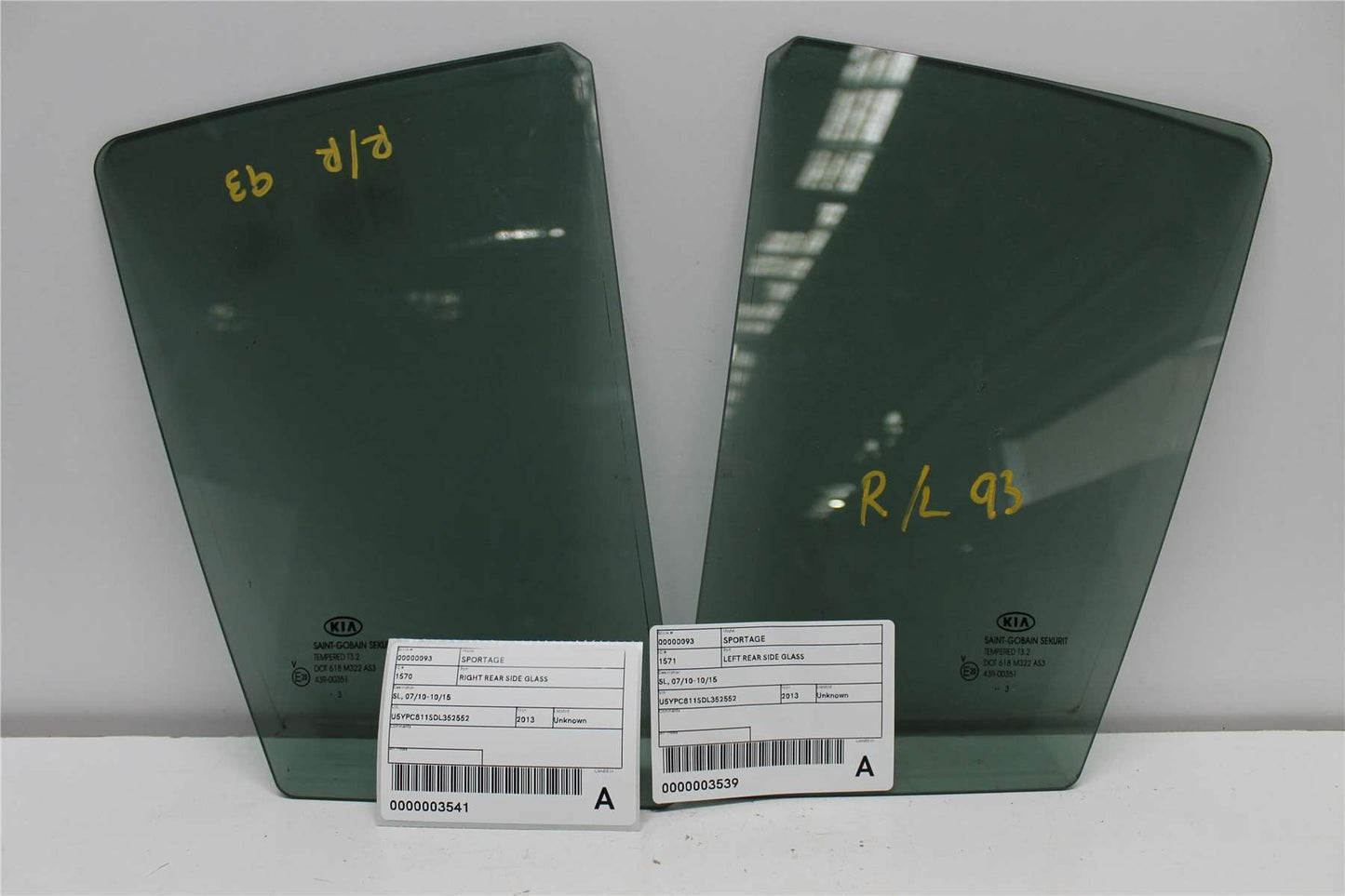 Kia, Sportage Left Rear Side Glass Sl 07/10 10/15