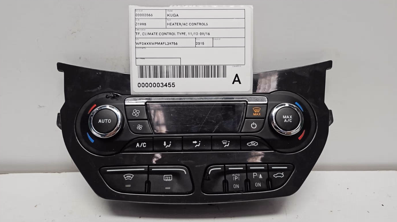 Ford, Kuga Heater/Ac Controls Tf Climate Control Type 11/12 09/16