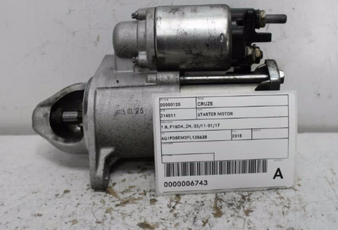 Holden, Cruze Starter Motor 1.8 F18D4 Jh 03/11 01/17