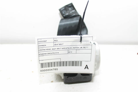 Kia, Rio Seat Belt Centre Rear Assy (Belt And Stalk) Hatch Ub 08/11 11/16