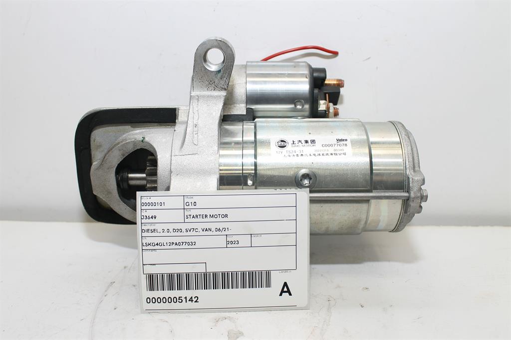 LDV, G10 Starter Motor Diesel 2.0 D20 Sv7C Van 06/21