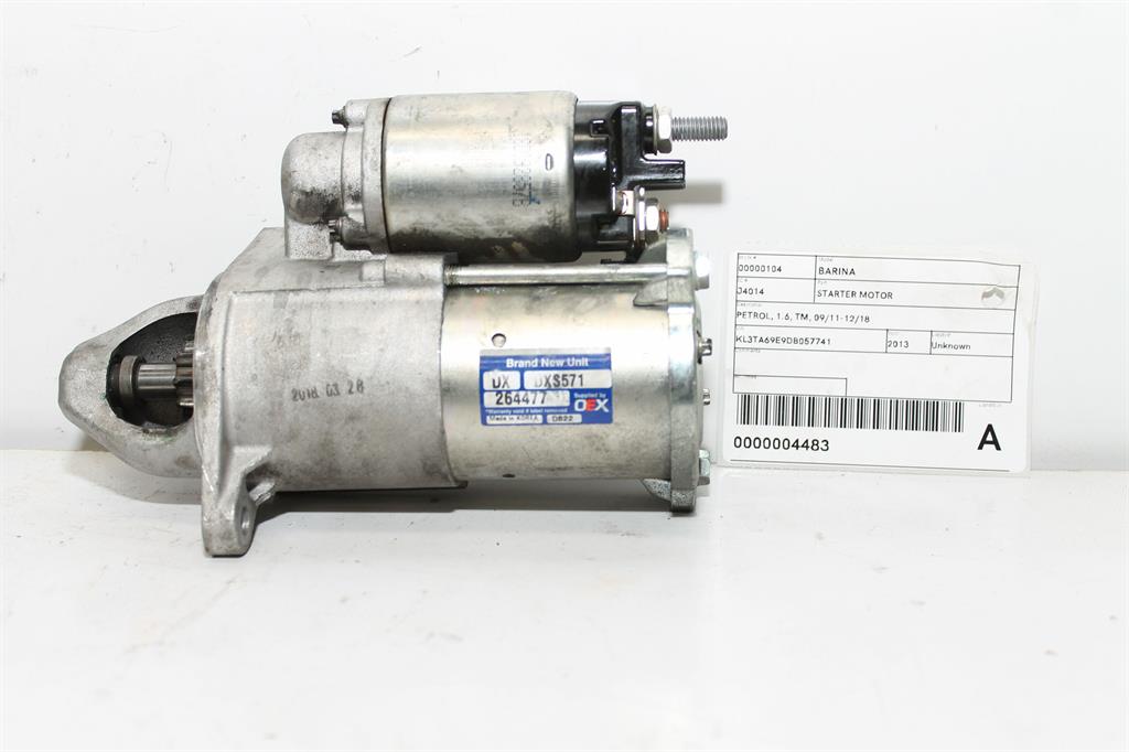 Holden, Barina Starter Motor Petrol 1.6 Tm 09/11 12/18