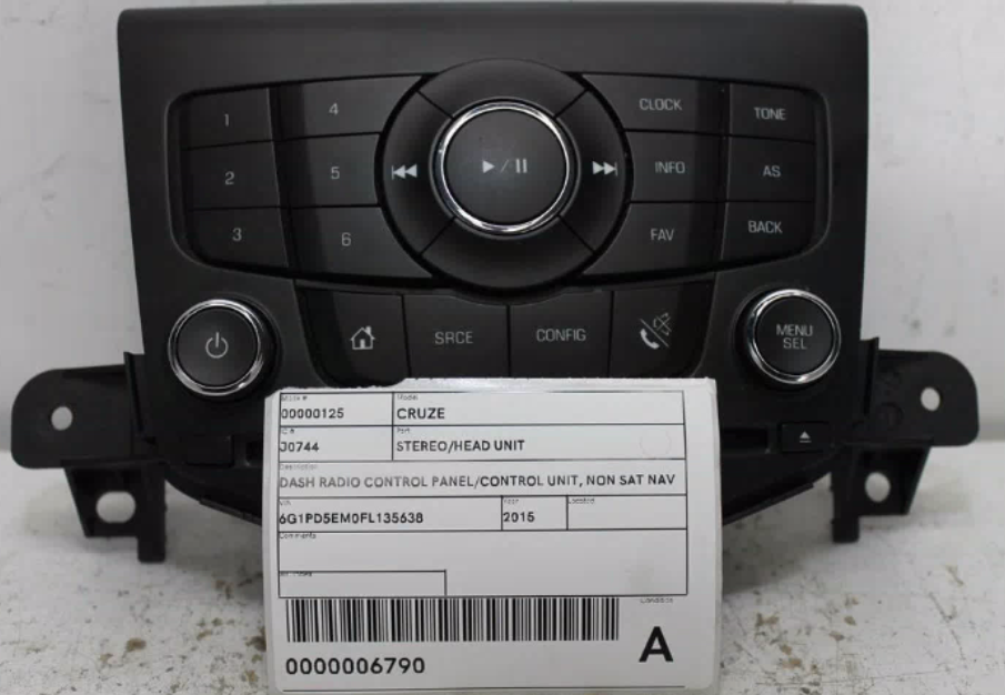 Holden, Cruze Stereo/Head Unit Dash Radio Control Panel/Control Unit Non Sat Nav Type Gloss Black Face Jh 03/11 01/17