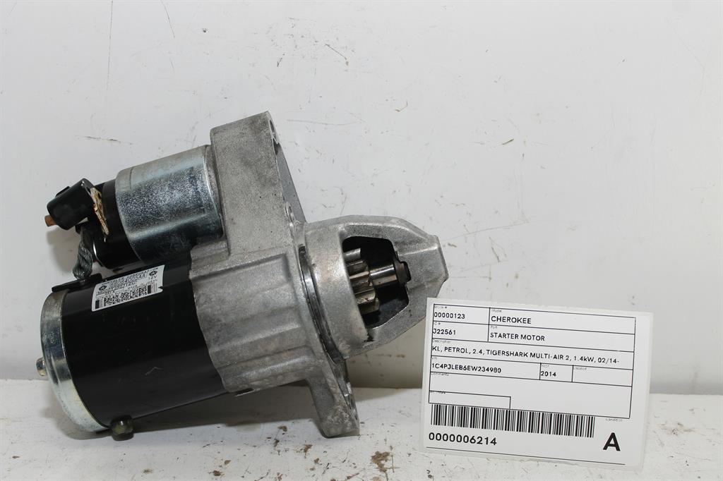 Jeep, Cherokee Starter Motor Kl Petrol 2.4 Tigershark Multi Air 2 1.4Kw 02/14 11/22