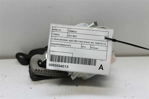 Subaru, Tribeca Seat Belt Lh Rear 3Rd Row Assy (Belt And Stalk) B9 10/06 01/14