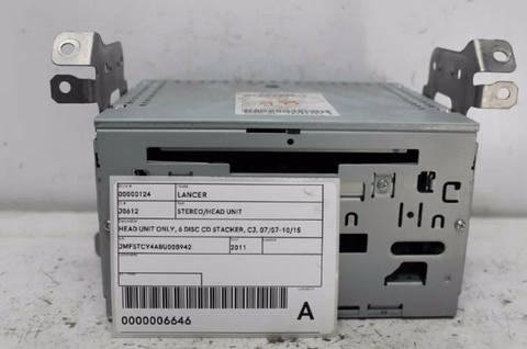 Mitsubishi, Lancer Stereo/Head Unit Head Unit Only 6 Disc Cd Stacker Cj 07/07 10/15