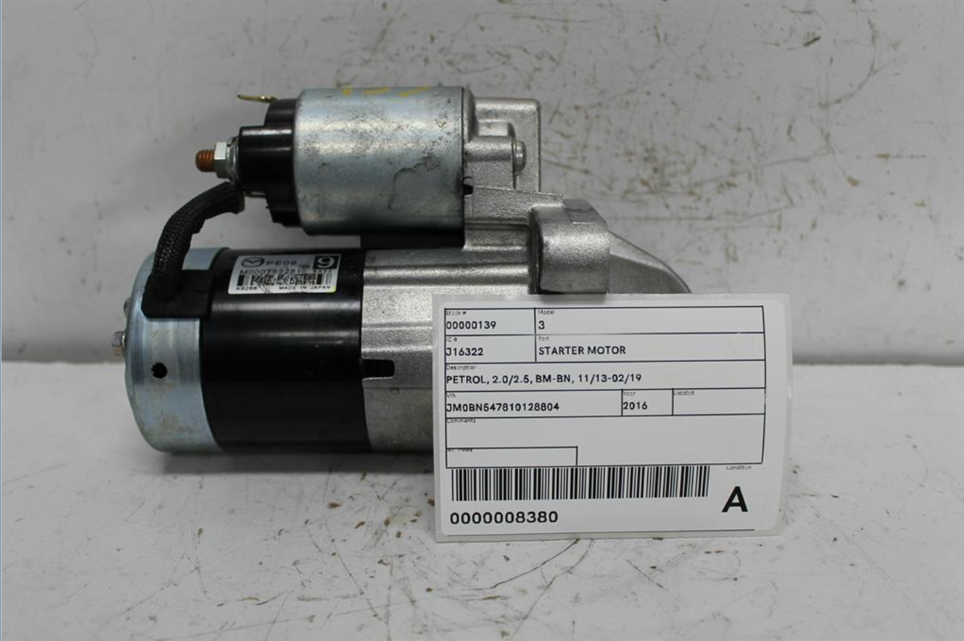 Mazda, 3 Starter Motor Petrol 2.0/2.5 Bm Bn 11/13 02/19