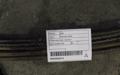 Mazda, Bt50 Rear Leaf Spring Un Pair Single Cab 11/06 09/11