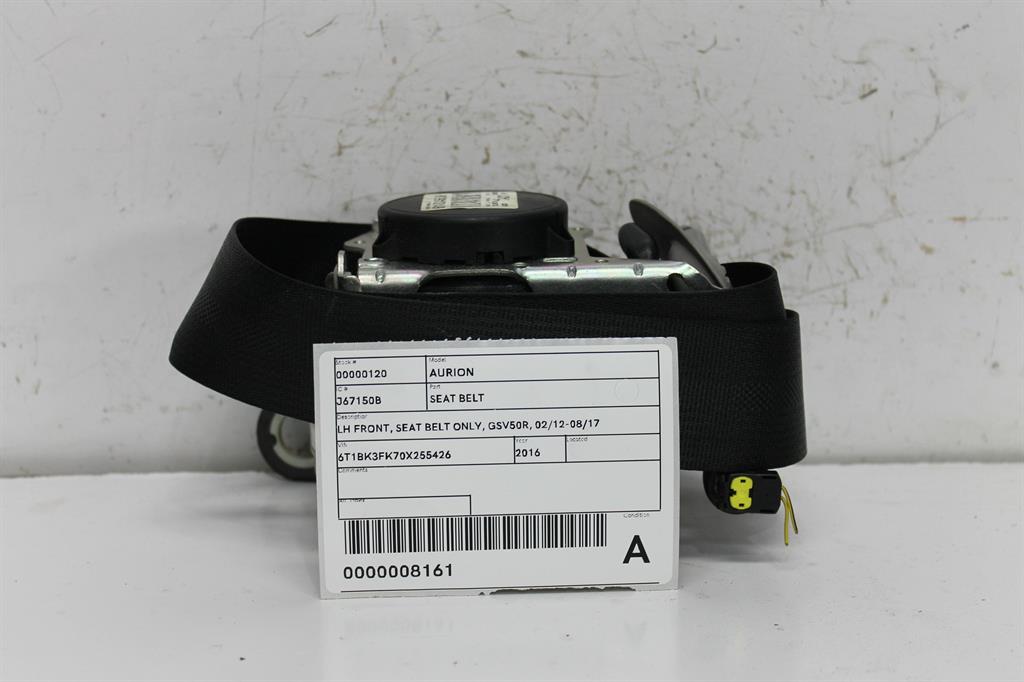Toyota, Aurion Seat Belt Lh Front Seat Belt Only Gsv50R 02/12 08/17