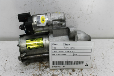 Hyundai, Accent Starter Motor Petrol 1.4 G4Lc Rb 06/15 12/19