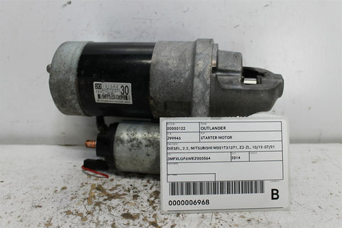 Mitsubishi, Outlander Starter Motor Diesel 2.2 Mitsubishi M001T31371 Zj Zl 10/12 07/21