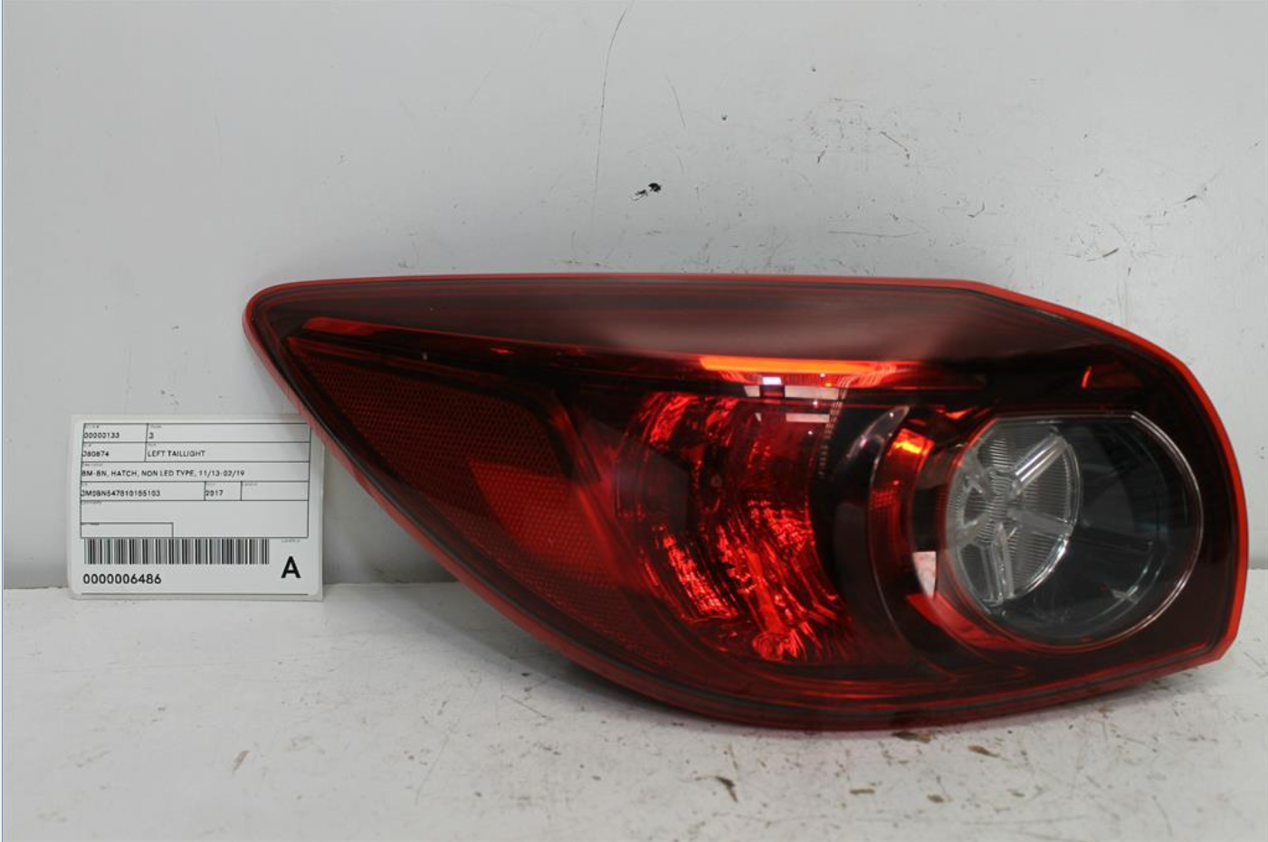 Mazda, 3 Left Taillight Bm Bn Hatch Non Led Type 11/13 02/19