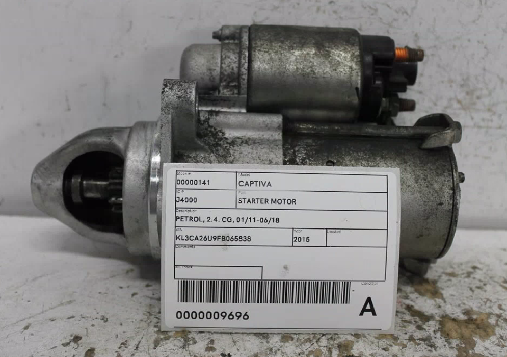 Holden, Captiva Starter Motor Petrol 2.4 Cg 01/11 06/18