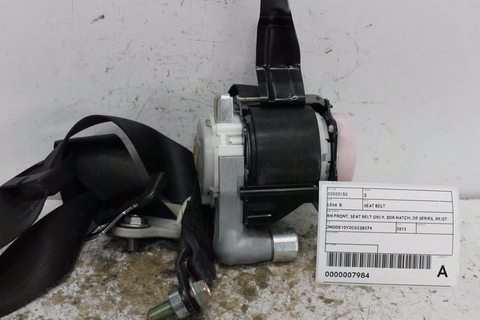 Mazda, 2 Seat Belt Rh Front Seat Belt Only 5Dr Hatch De Series 09/07 09/14